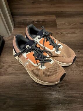 On Running Peach and Orange Trail-Style Running Shoes